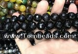 CAA3412 15 inches 12mm faceted round agate beads wholesale