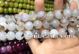 CAA3420 15 inches 14mm faceted round agate beads wholesale