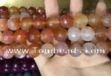 CAA3422 15 inches 14mm faceted round agate beads wholesale