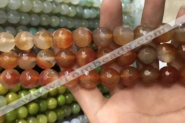 CAA3423 15 inches 14mm faceted round agate beads wholesale