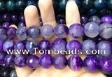 CAA3424 15 inches 14mm faceted round agate beads wholesale