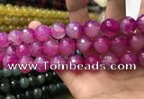 CAA3425 15 inches 14mm faceted round agate beads wholesale