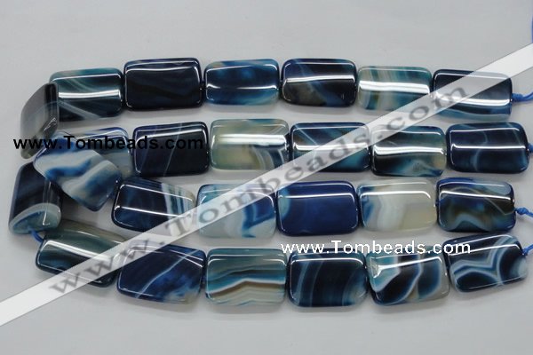 CAA343 15.5 inches 22*30mm rectangle blue line agate beads