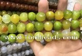 CAA3430 15 inches 14mm faceted round agate beads wholesale