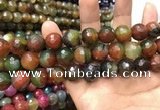 CAA3432 15 inches 14mm faceted round agate beads wholesale