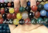 CAA3438 15 inches 14mm faceted round agate beads wholesale