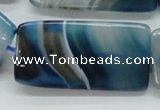 CAA344 15.5 inches 25*50mm rectangle blue line agate beads