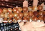 CAA3448 15 inches 16mm faceted round agate beads wholesale