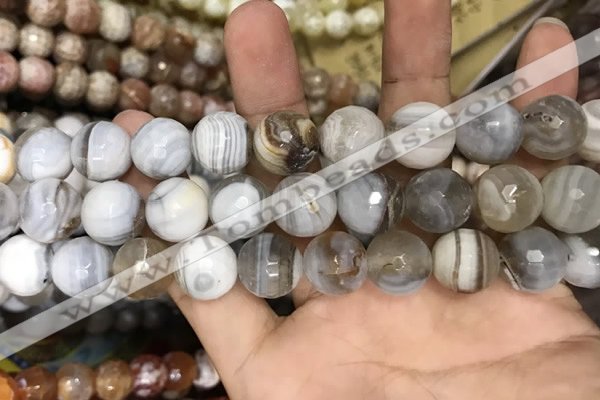 CAA3452 15 inches 16mm faceted round agate beads wholesale