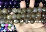 CAA3453 15 inches 16mm faceted round agate beads wholesale