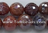 CAA3511 15.5 inches 10mm faceted round AB-color fire agate beads