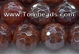 CAA3512 15.5 inches 12mm faceted round AB-color fire agate beads