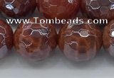 CAA3513 15.5 inches 14mm faceted round AB-color fire agate beads