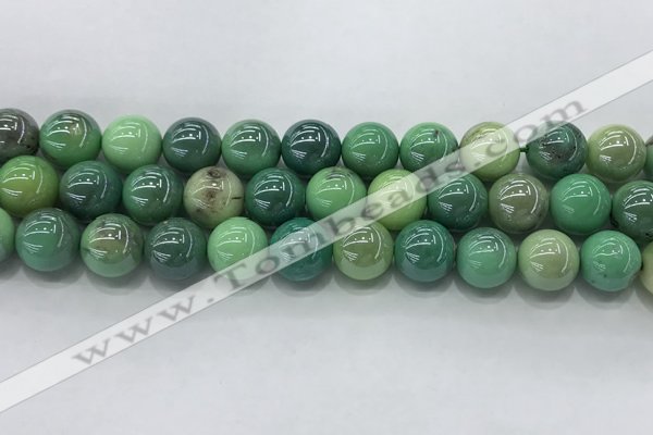 CAA3519 15.5 inches 12mm round AB-color grass agate beads wholesale