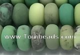 CAA3524 15.5 inches 6*10mm rondelle matte grass agate beads wholesale