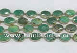 CAA3526 7.5 inches 13*18mm faceted oval grass agate beads