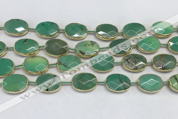 CAA3526 7.5 inches 13*18mm faceted oval grass agate beads