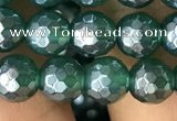 CAA3543 15.5 inches 6mm faceted round AB-color green agate beads