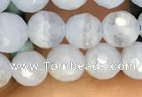 CAA3560 15.5 inches 6mm faceted round blue lace agate beads