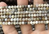 CAA3581 15.5 inches 4mm round ocean fossil agate beads wholesale