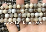 CAA3583 15.5 inches 8mm round ocean fossil agate beads wholesale