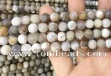 CAA3588 15.5 inches 8mm round matte ocean fossil agate beads