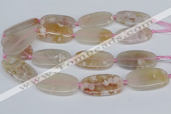 CAA3611 15.5 inches 25*45mm oval sakura agate gemstone beads