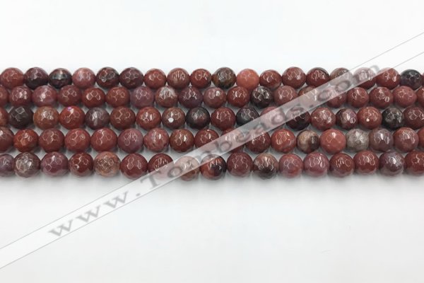 CAA3628 15.5 inches 4mm faceted round Portuguese agate beads