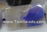 CAA363 15.5 inches 25*50mm faceted rectangle violet line agate beads