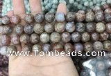 CAA3636 15.5 inches 4mm round flower agate beads wholesale