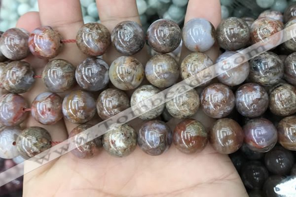 CAA3640 15.5 inches 12mm round flower agate beads wholesale