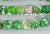 CAA371 15.5 inches 10mm faceted round fire crackle agate beads