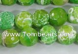 CAA372 15.5 inches 12mm faceted round fire crackle agate beads