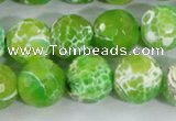 CAA373 15.5 inches 14mm faceted round fire crackle agate beads