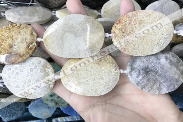 CAA3733 40*50mm - 42*55mm faceted freeform chrysanthemum agate beads