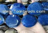 CAA3735 40*50mm - 42*55mm faceted freeform chrysanthemum agate beads