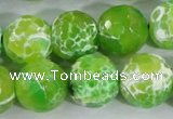 CAA374 15.5 inches 16mm faceted round fire crackle agate beads