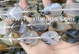 CAA3745 15.5 inches 22*30mm flat teardrop Montana agate beads