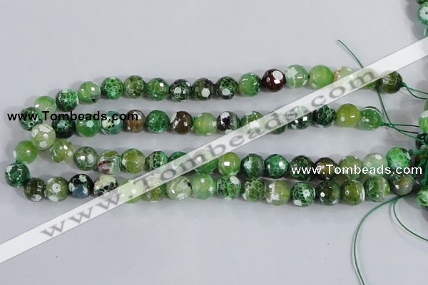 CAA375 15.5 inches 8mm faceted round fire crackle agate beads