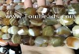 CAA3822 13*17mm - 18*22mm faceted nuggets line agate beads