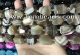 CAA3823 13*17mm - 18*22mm faceted nuggets line agate beads
