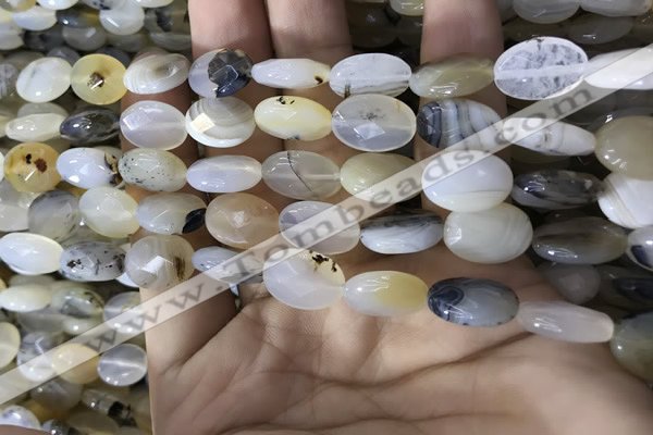 CAA3833 15.5 inches 8*12mm faceted oval montana agate beads