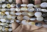 CAA3834 15.5 inches 10*14mm faceted oval montana agate beads