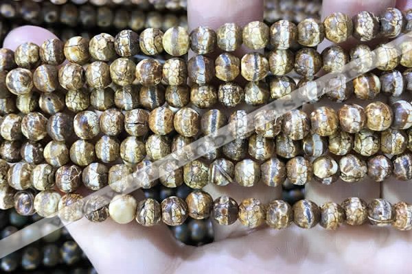 CAA3840 15 inches 6mm round tibetan agate beads wholesale