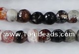 CAA385 15.5 inches 10mm faceted round fire crackle agate beads