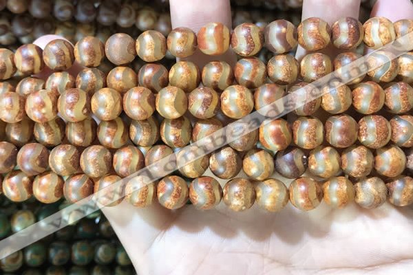 CAA3855 15 inches 8mm round tibetan agate beads wholesale