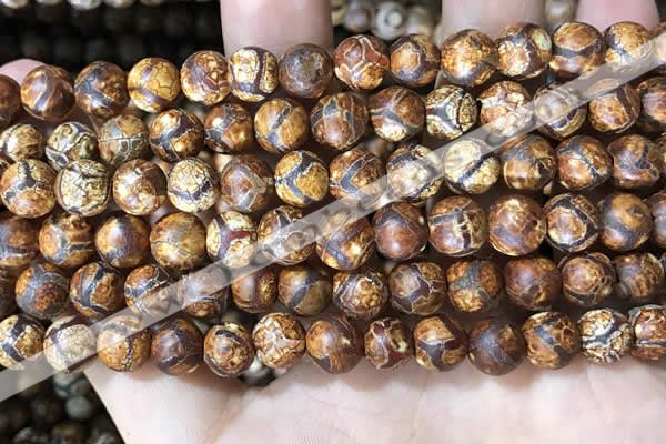 CAA3862 15 inches 8mm round tibetan agate beads wholesale