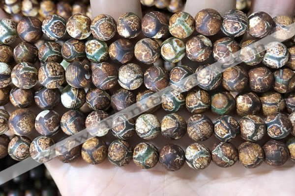 CAA3871 15 inches 8mm round tibetan agate beads wholesale