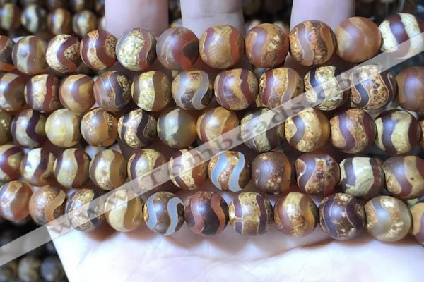 CAA3895 15 inches 10mm round tibetan agate beads wholesale