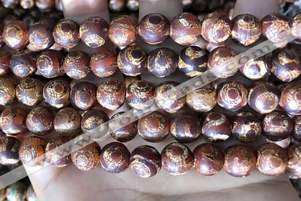 CAA3907 15 inches 10mm round tibetan agate beads wholesale